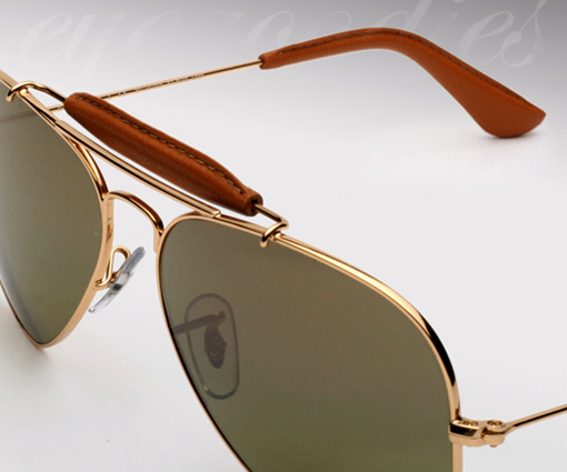 ray ban aviator with leather