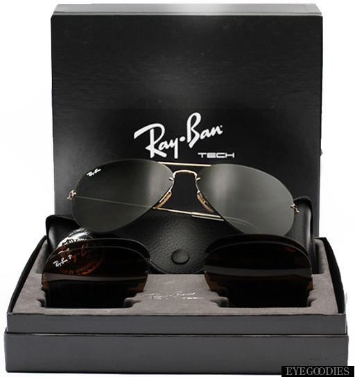 ray ban rb3460 aviator flip out sunglasses black frame