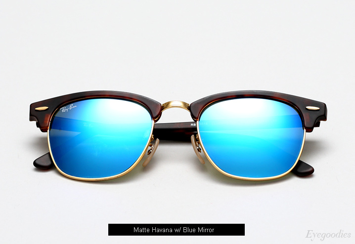 ray ban clubmaster blue mirror lens