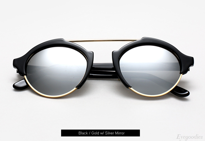 Illesteva Milan 4 sunglasses - Black w/ Silver Mirror
