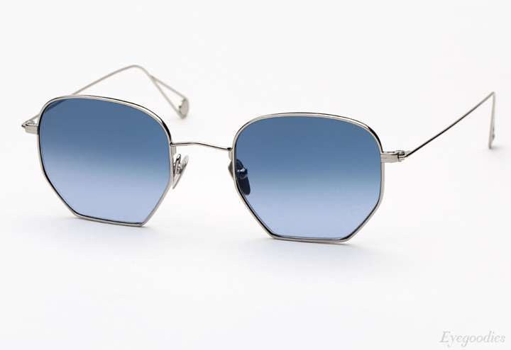 Garrett Leight X Mark McNairy, Liberty sunglasses - Silver w/ Blue Gradient