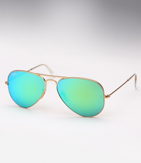 Ray Ban Aviator RB 3025 - Colored Mirror Sunglasses - Green