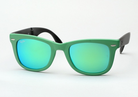 Ray Ban RB 4105 Folding Wayfarer Sunglasses - Matte Green