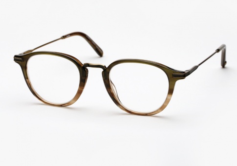 Garrett Leight GLCO Hampton Combo Eyeglasses - Olive Tortoise Fade